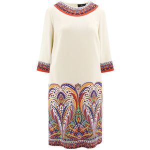 Etro, Viscose jurk met iconische print Wit, Dames, Maat:L