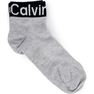 Calvin Klein, Ondergoed, Dames, Grijs, ONE Size, Katoen, Dames Kwart Sokken Herfst/Winter Collectie