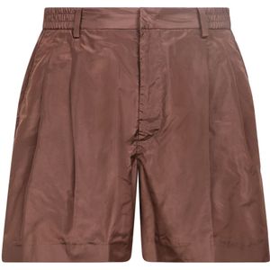 Valentino, Korte broeken, Heren, Bruin, S, Puristettu beroofde op maat gemaakte shorts