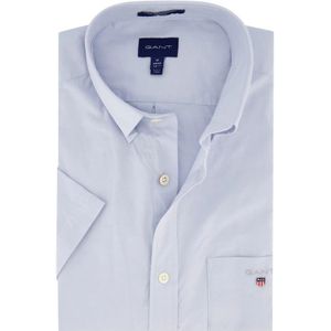 Gant, Casual overhemd met korte mouw in lichtblauw Blauw, Heren, Maat:L