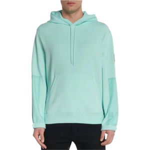 Calvin Klein, Sweatshirts & Hoodies, Heren, Blauw, L, Gezellige Sweatshirt