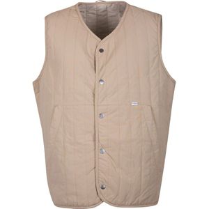 Selected Homme, Jassen, Heren, Beige, 2Xl, Gewatteerde Beige V-hals Mouwloze Vest