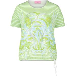 Betty Barclay, Tops, Dames, Groen, L, Gestreept shirt met bloemenprint