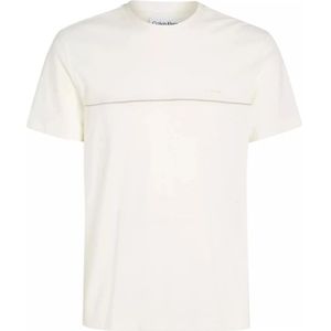Calvin Klein, Tops, Heren, Wit, L, Katoen, Moderne Textuur Mix T-shirt