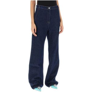 Magda Butrym, Wijde Pijp Jeans Blauw, Dames, Maat:S