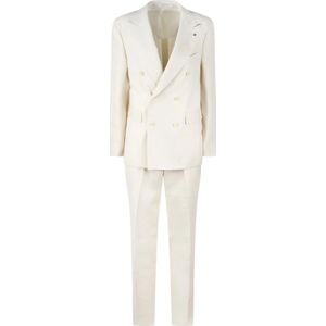 Tagliatore, Double Breasted Suits Wit, Heren, Maat:M
