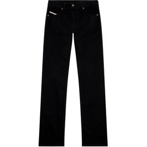 Diesel, Jeans, Heren, Zwart, W26 L30, Katoen, Klassieke Zwarte Straight-Cut Jeans