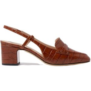 Scarosso, Schoenen, Dames, Bruin, 35 EU, Leer, Croco Slingback Pump