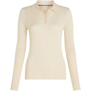 Tommy Hilfiger, Tops, Dames, Beige, L, Ivory Polo Set voor Dames