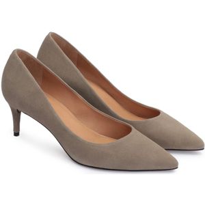 Kazar, Schoenen, Dames, Beige, 41 EU, Suède, Donkerbruine pumps op een comfortabele lage hak