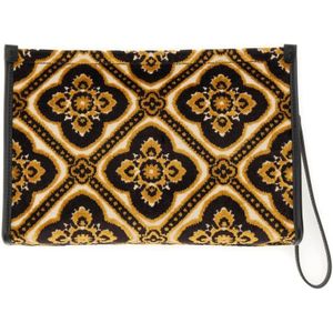 Etro, Tassen, Dames, Veelkleurig, ONE Size, Katoen, Paisley Grote Clutch Tas