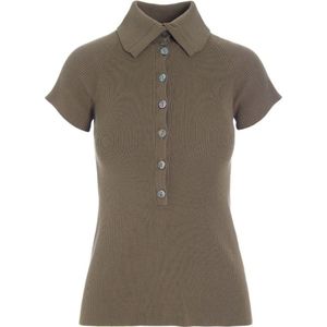 Bitte Kai Rand, Tops, Dames, Bruin, S, Polyester, Geribbelde Blouse Chocolate Chip