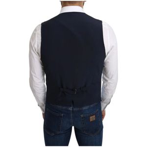 Dolce & Gabbana, Pakken, Heren, Blauw, M, Stijlvolle Blauwe Logo Vest