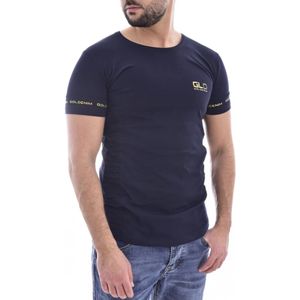 Goldenim paris, 100% Katoenen T-shirt - Les Bleus Blauw, Heren, Maat:S