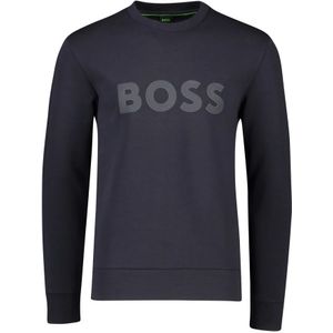 Hugo Boss, Sweatshirts & Hoodies, Heren, Blauw, XL, Katoen, Donkerblauwe Salbo Sweater
