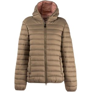 Invicta, Jassen, Dames, Beige, XL, Polyester, Beige Winter Hooded Puffer Jas Vrouwen