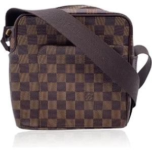 Louis Vuitton Vintage, Pre-owned, Dames, Bruin, ONE Size, Leer, Pre-owned Canvas crossbody-bags
