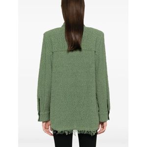 Iro, Blouses & Shirts, Dames, Groen, 2Xs, Tweed, Groene Tweed Bouclé Overhemd