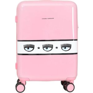 Chiara Ferragni Collection, Koffers, Dames, Roze, ONE Size, Chiara Ferragni Roze Trolley met Merklogo