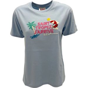 MC2 Saint Barth, Tops, Dames, Blauw, L, Heldere Blauwe Saint Tropez T-shirt