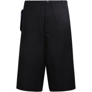 Maison Margiela, Korte broeken, Heren, Zwart, L, Geknoopte casual shorts