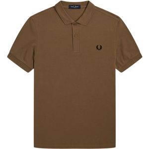 Fred Perry, Slim Fit Plain Polo in Shaded Stone/Black Bruin, Heren, Maat:L