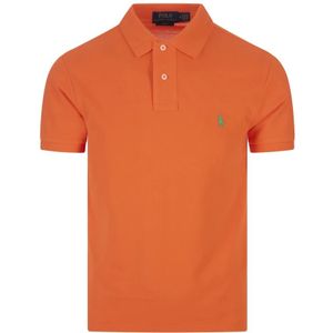 Ralph Lauren, Tops, Heren, Oranje, L, Katoen, Oranje Polo Shirt met Pony Logo