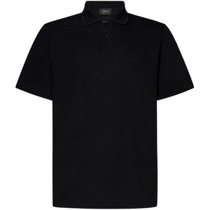 Brioni, Zwart Poloshirt met Logo Borduursel Zwart, Heren, Maat:S