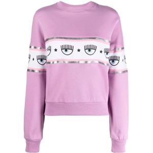 Chiara Ferragni Collection, Sweatshirts & Hoodies, Dames, Paars, M, Katoen, Sweatshirt Hoodies