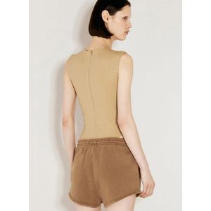 Entire Studios, Tops, Dames, Beige, XS, Nylon, Mouwloze bodysuit in stretchweefsel