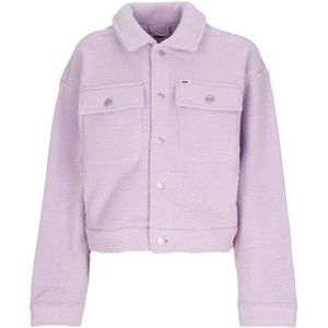 Obey, Paarse Rose Fleece Damesjas Paars, Dames, Maat:L