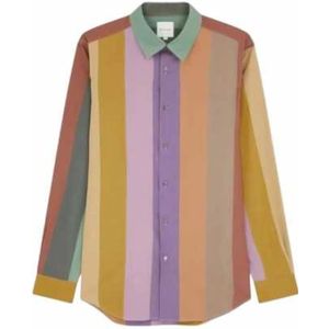 Paul Smith, Overhemden, Heren, Veelkleurig, 2Xl, Katoen, Regenboog Streep Overhemd