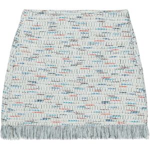 Munthe, Bouclé Rok met Franjes Blauw, Dames, Maat:S