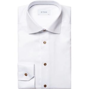 Eton, Overhemden, Heren, Wit, M, Katoen, Contemporary Fit Wit Overhemd