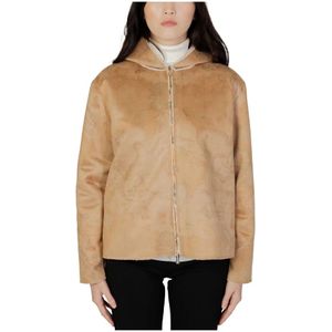 Alviero Martini 1a Classe, Beige Hoodie met rits Beige, Dames, Maat:L