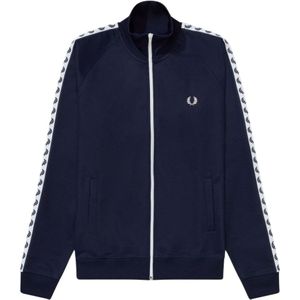 Fred Perry, Retro Taped Track Jacket Blauw, Heren, Maat:S