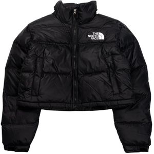 The North Face, Korte Zwarte W Nuptse Jas Zwart, Dames, Maat:S