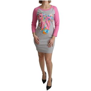 Moschino, Kleedjes, Dames, Grijs, S, Katoen, Grijze My Little Pony Sweater Jurk