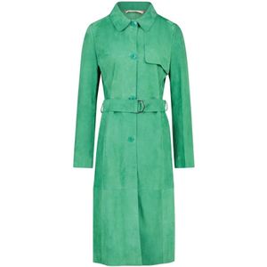 Milestone, Belted Coats Groen, Dames, Maat:XS