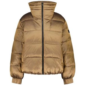 Hugo Boss, Glanzende Oversized Gewatteerde Jas Bruin, Dames, Maat:M