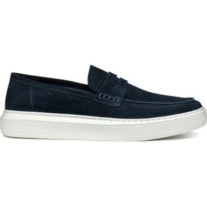 Geox, Schoenen, Heren, Blauw, 43 EU, Katoen, Blauwe Mocassin Loafers voor Mannen