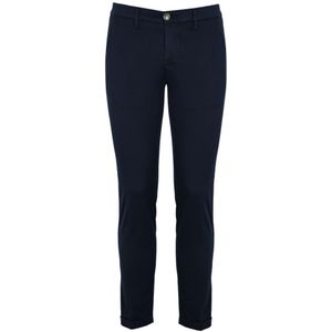 Re-Hash, Blauwe Slim Fit Chino Broek Blauw, Heren, Maat:W36