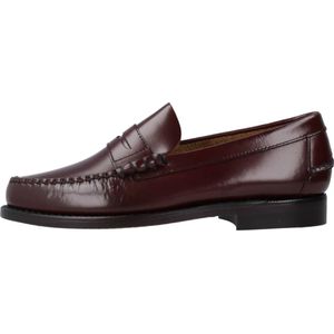 Sebago, Schoenen, Heren, Rood, 43 EU, Leer, Bordeauxrode Leren Loafers voor Mannen