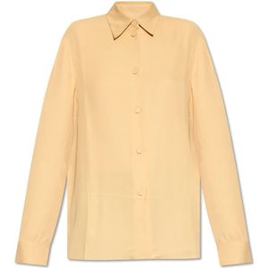 Jil Sander, Blouses & Shirts, Dames, Beige, XS, Ruimvallend shirt