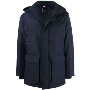 Tommy Hilfiger, Blauwe Dons Parka Jas Blauw, Heren, Maat:M