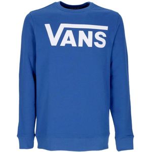 Vans, Sweatshirts & Hoodies, Heren, Blauw, S, Klieke Crewneck Sweatshirt in True Blue/White