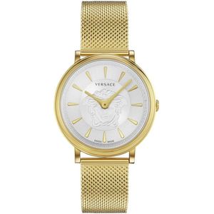 Versace, Accessoires, Dames, Geel, ONE Size, Gouden Medusa V Circle Horloge