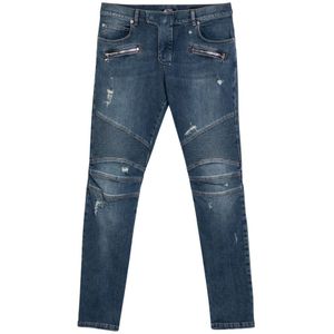 Balmain, Jeans, Heren, Blauw, W33, Denim, Regular Fit Denim Jeans