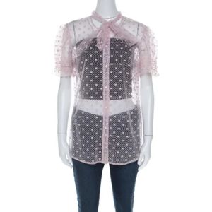 Valentino Vintage, Pre-owned Tulle tops Roze, Dames, Maat:L
