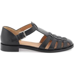 Church's, Flat Sandalen Zwart, Dames, Maat:37 EU